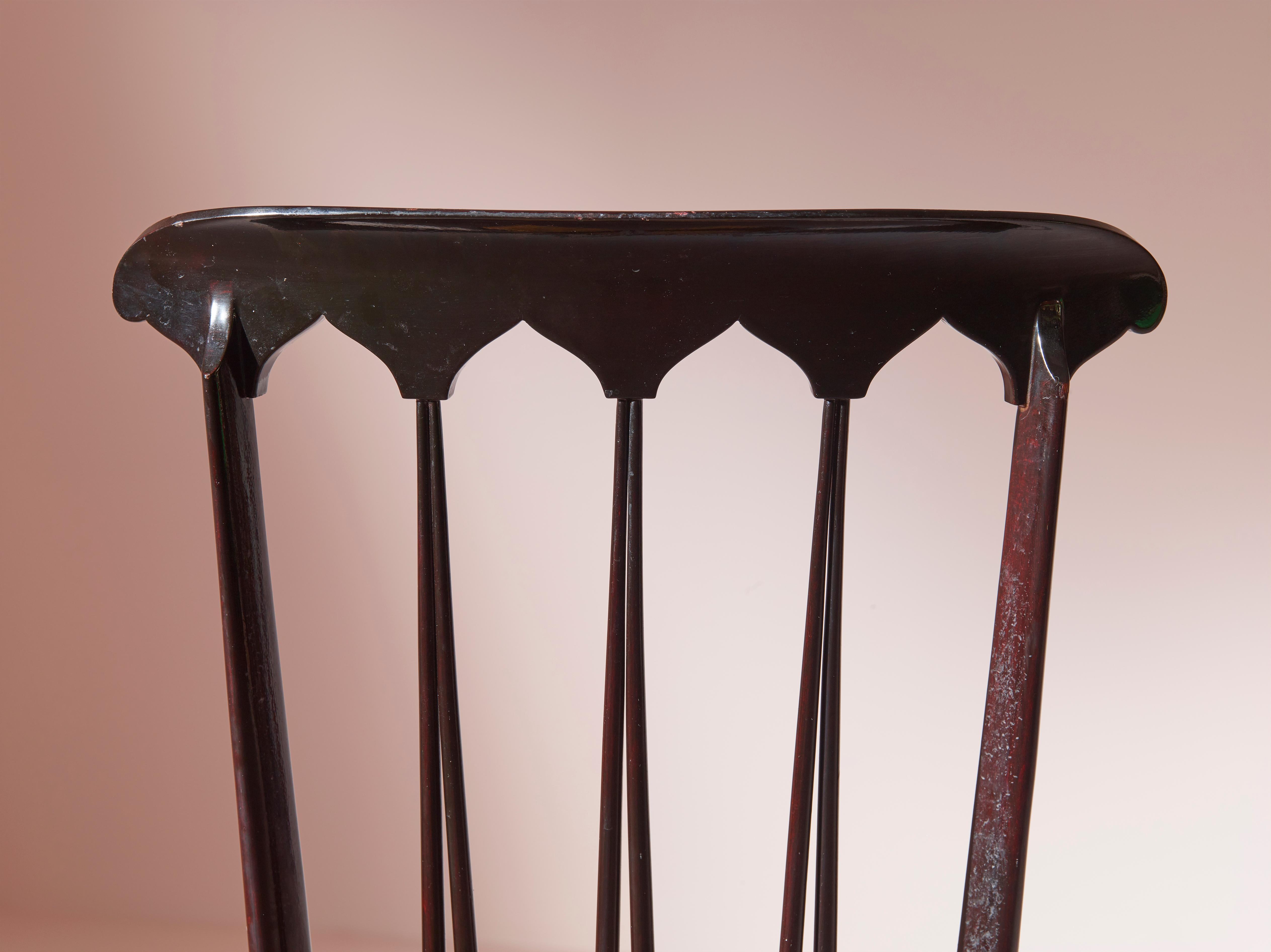 Paar Stühle „Spade“ aus Schilfrohr und Buche mit hoher Rückenlehne, hergestellt in Chiavari, Italien 1960er Jahre im Angebot 5