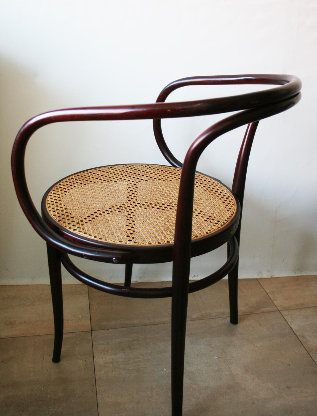 Pair of Cane and Bentwood Chairs after Thonet 209, 1950s 2