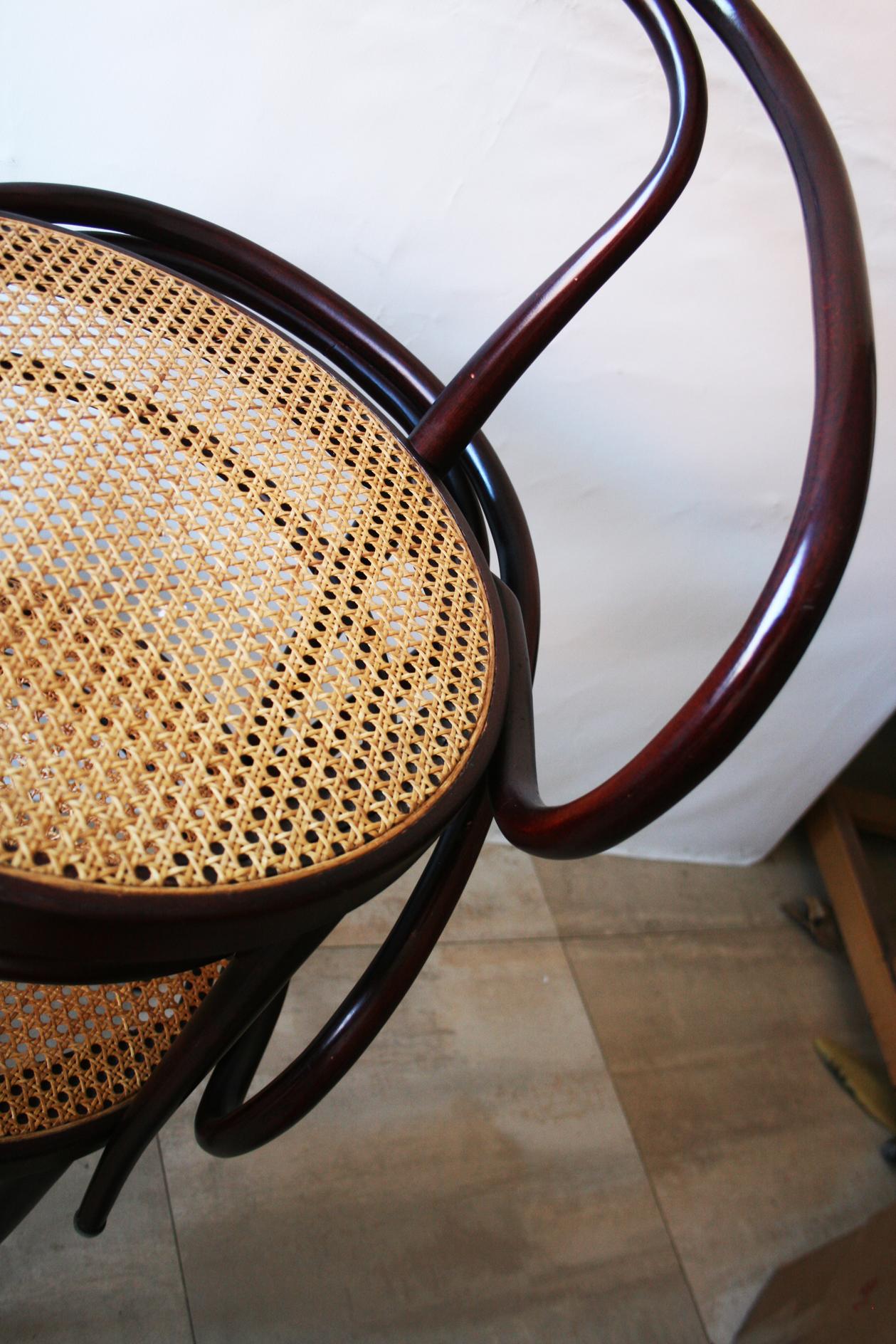 20th Century Pair of Cane and Bentwood Chairs after Thonet 209, 1950s