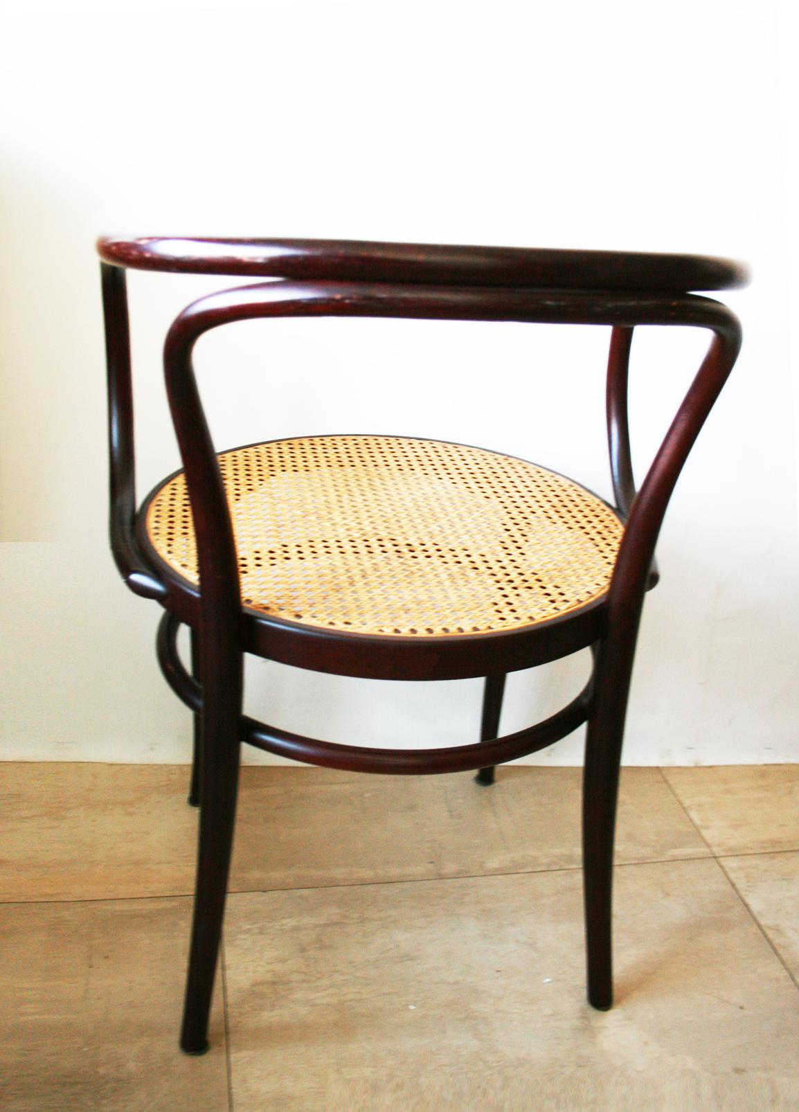 Pair of Cane and Bentwood Chairs after Thonet 209, 1950s In Good Condition In Mombuey, Zamora
