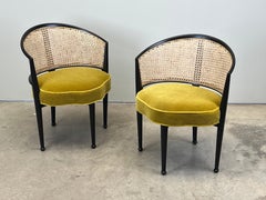 Pair of Cane Back Chairs by Edward Wormley for Dunbar