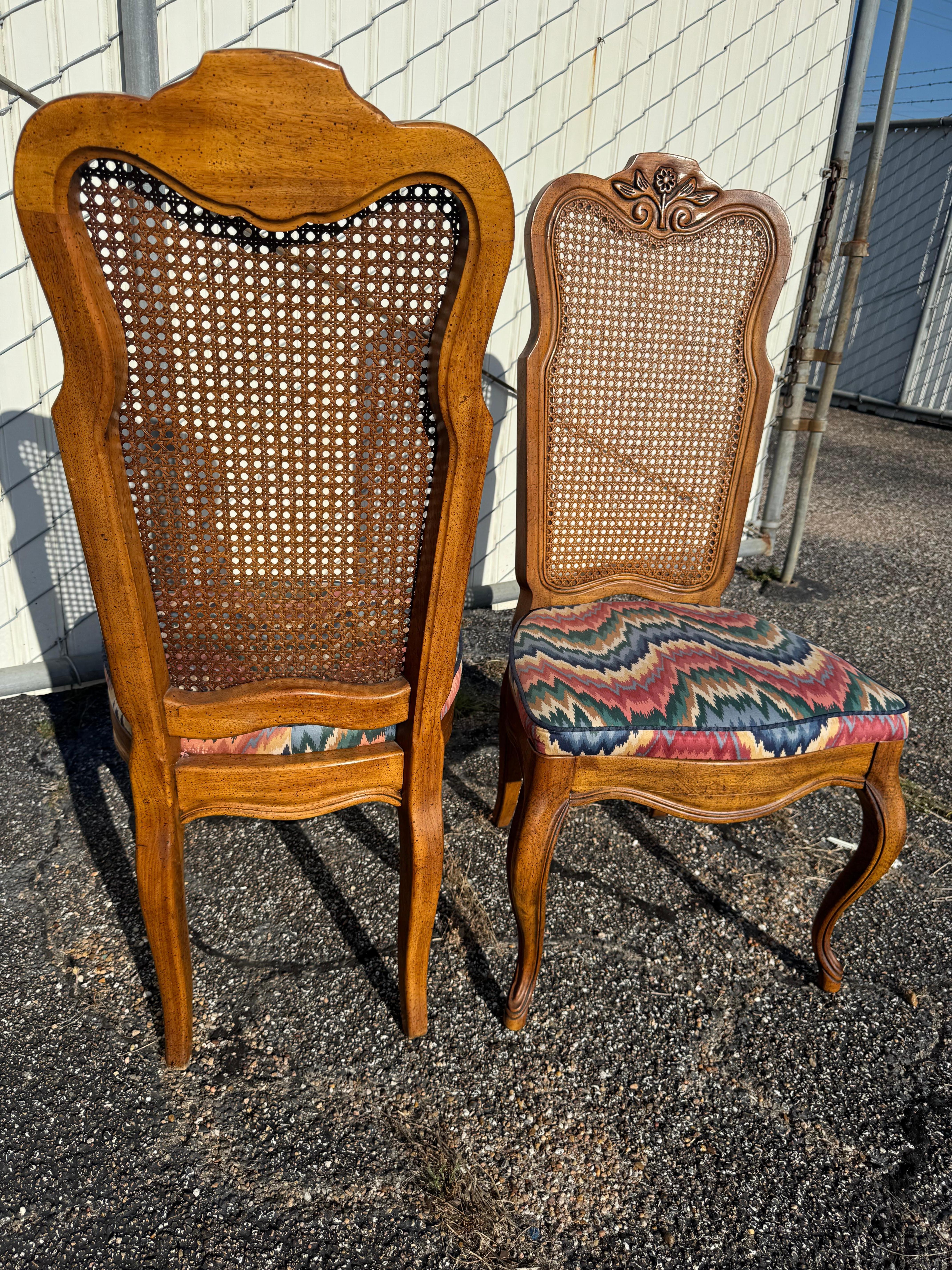 American Pair of Cane Back French Provincial Side Chairs For Sale