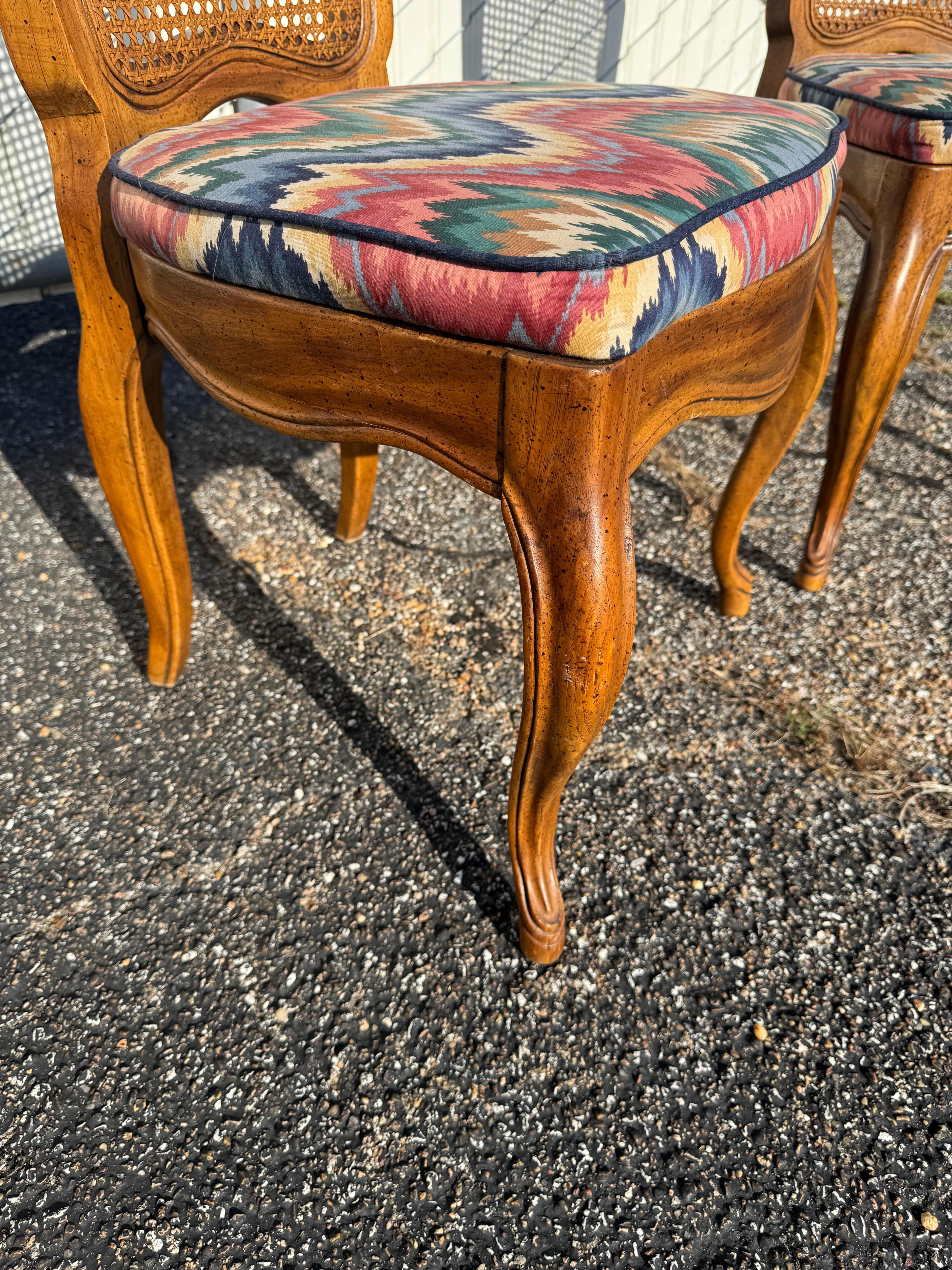 20th Century Pair of Cane Back French Provincial Side Chairs For Sale