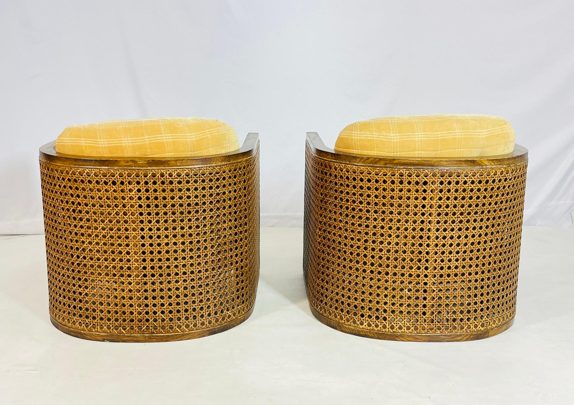 Coppia di sedie da salotto con schienale a canne di Debu Furniture, USA anni '70 in vendita 3