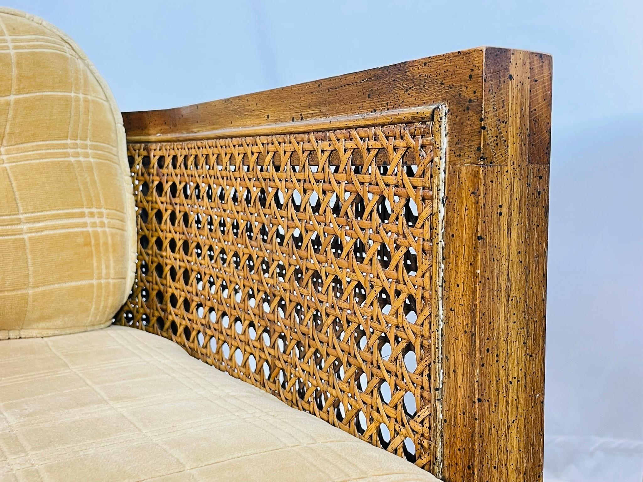 Coppia di sedie da salotto con schienale a canne di Debu Furniture, USA anni '70 in vendita 9