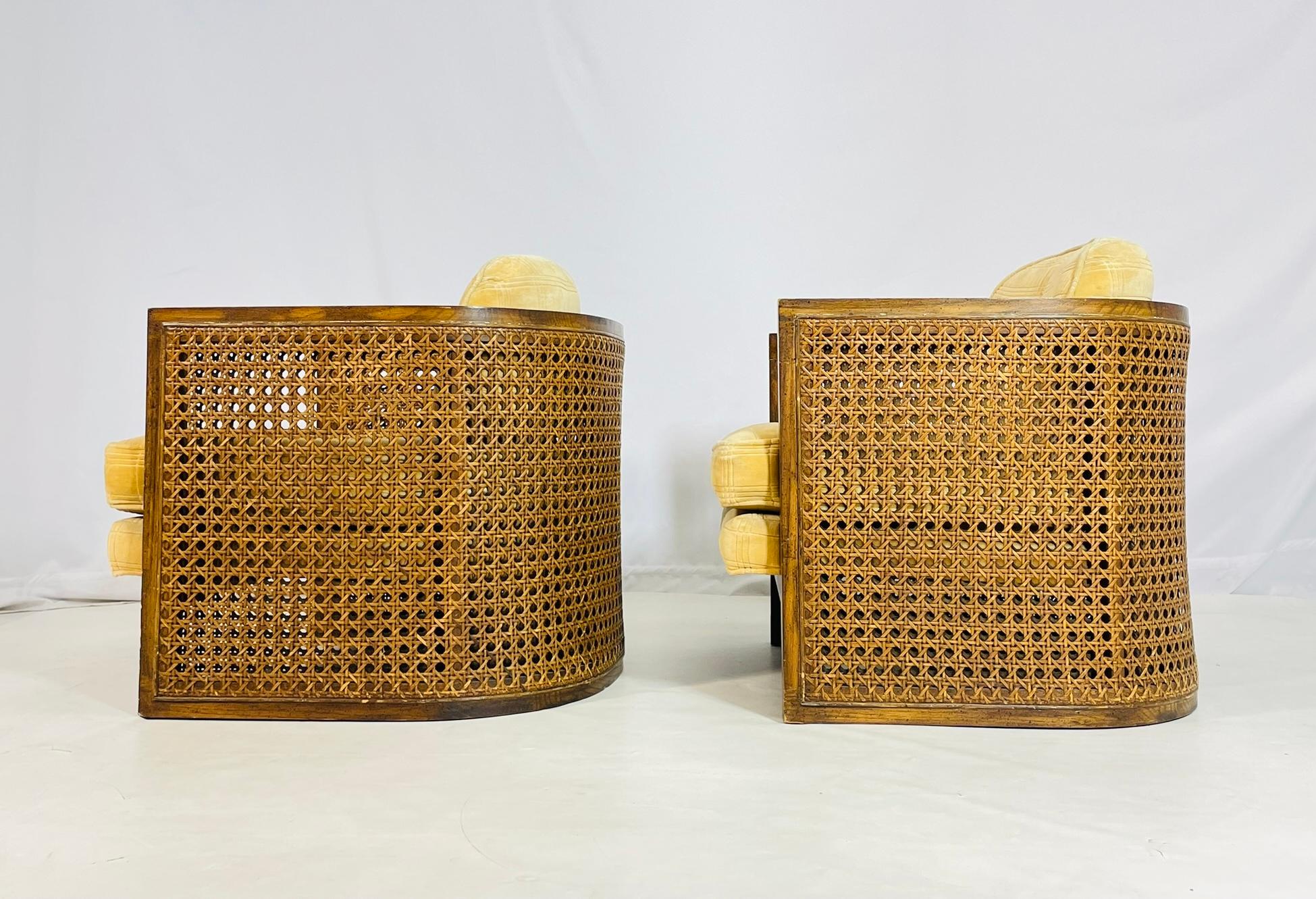 Coppia di sedie da salotto con schienale a canne di Debu Furniture, USA anni '70 in vendita 1