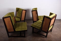 Pair of Cane Back Wing Chairs by Edward Wormley for Dunbar