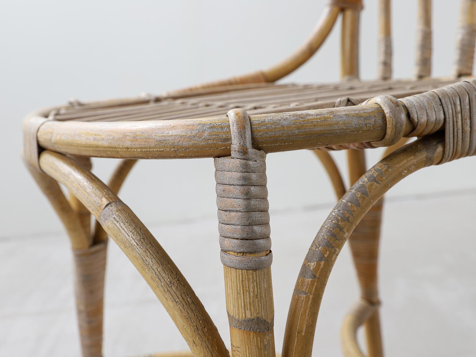 Pair of Bamboo & Rattan Chairs by Josef Frank For Sale 2