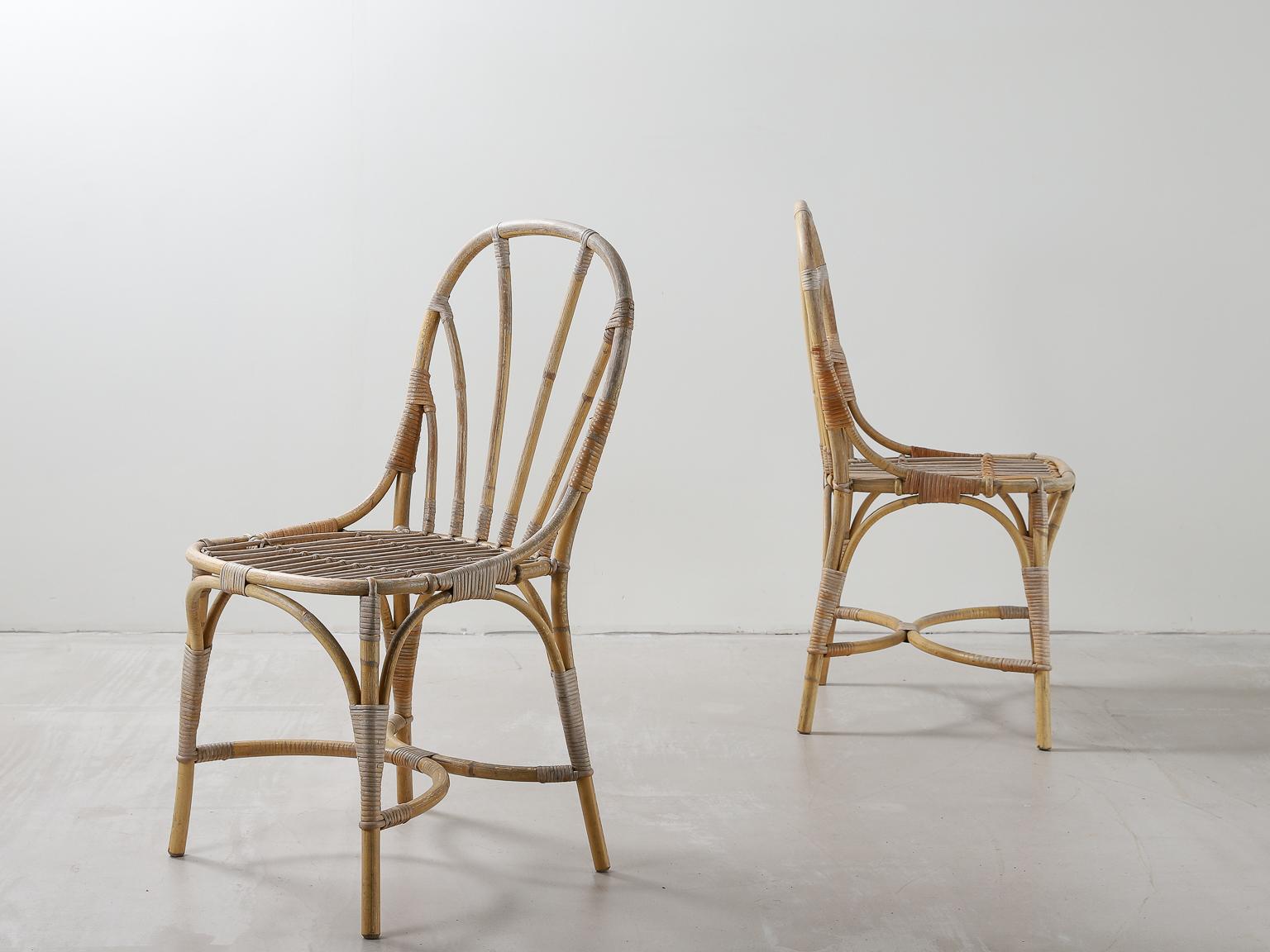 Suédois Paire de chaises en bambou et rotin de Josef Frank en vente