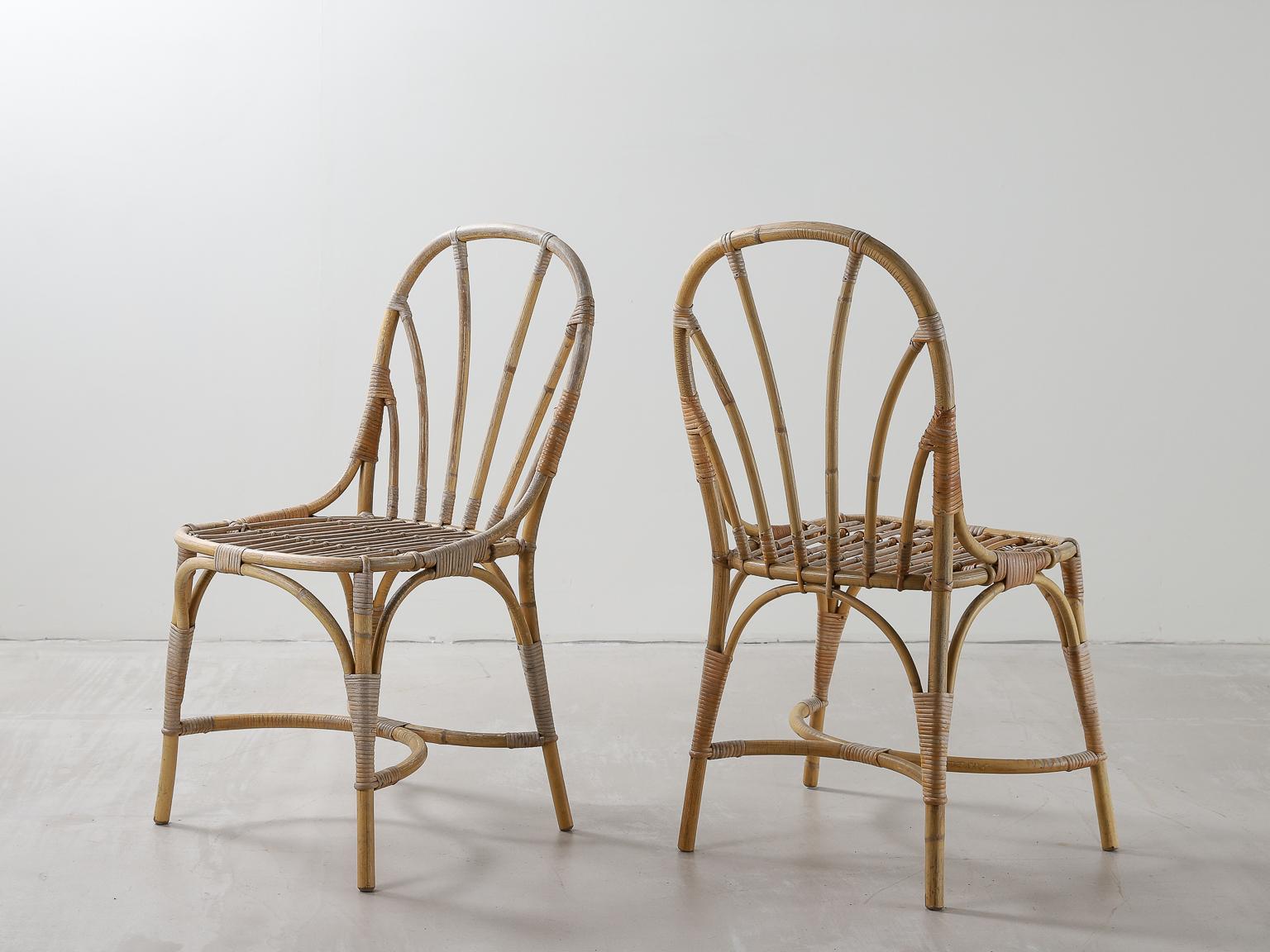 Paire de chaises en bambou et rotin de Josef Frank Bon état - En vente à London, Charterhouse Square