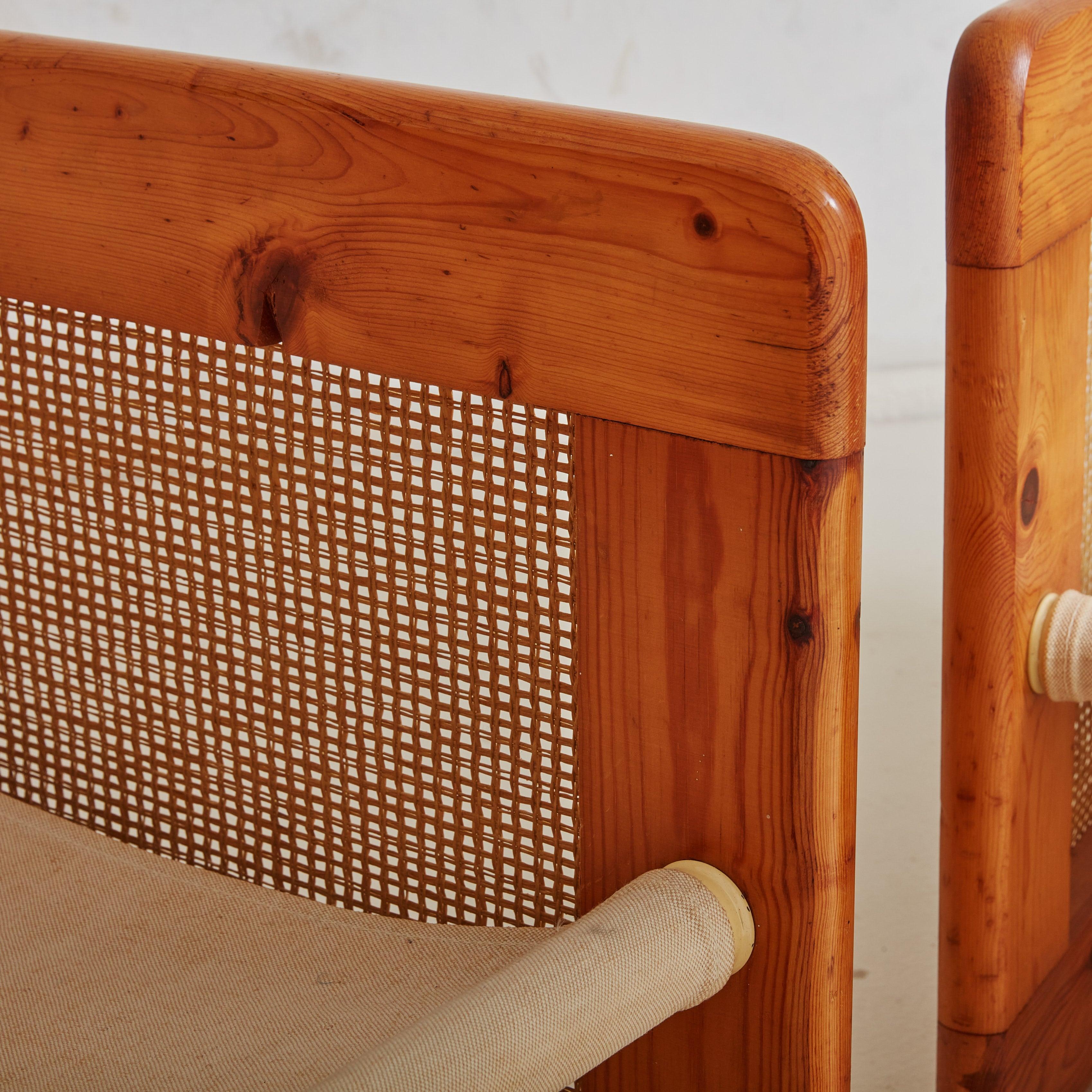 Fin du 20e siècle Paire de chaises longues en rotin par Evoluzione, Italie, années 1970 en vente
