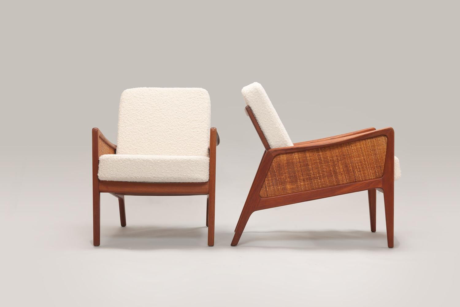 Pair of Cane & Teak FD-151 Chairs by Peter Hvidt & Orla Mølgaard-Nielsen, 1956 11