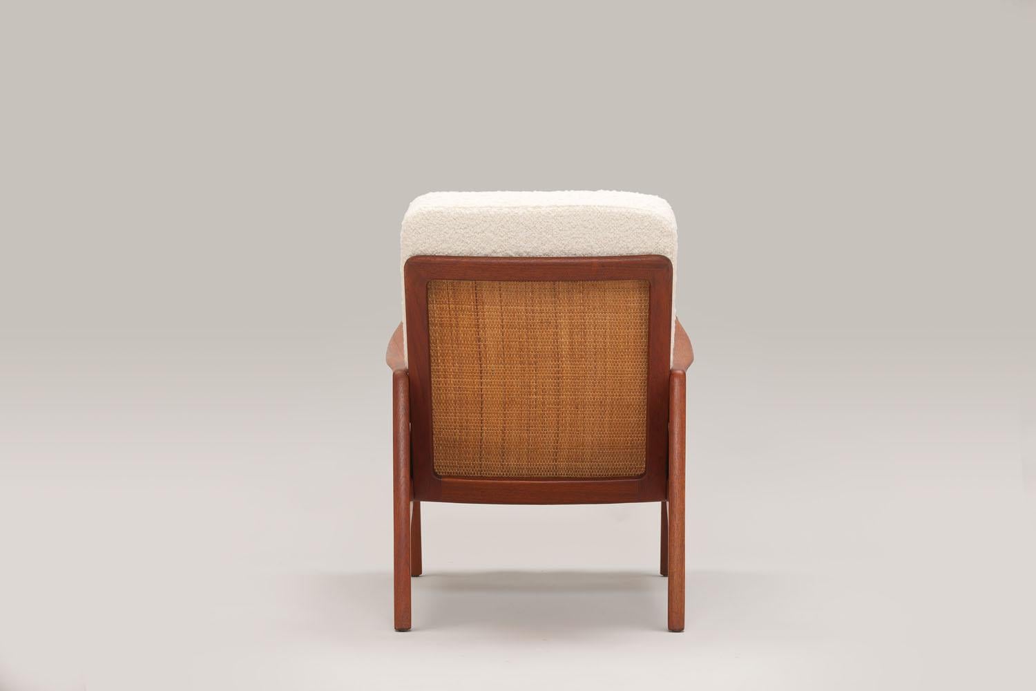 Hand-Woven Pair of Cane & Teak FD-151 Chairs by Peter Hvidt & Orla Mølgaard-Nielsen, 1956