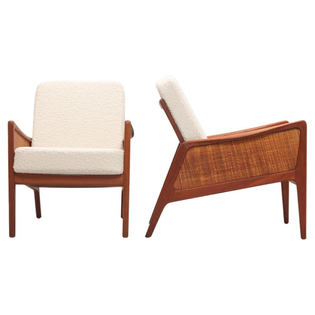 Pair of Cane & Teak FD-151 Chairs by Peter Hvidt & Orla Mølgaard-Nielsen, 1956