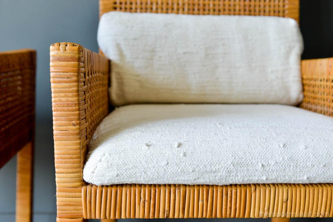 Pair of Cane Wrapped Armchairs in the Style of Billy Baldwin, circa 1970 2