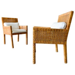 Pair of Cane Wrapped Armchairs in the Style of Billy Baldwin, circa 1970