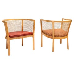 Coppia di sedie bergere a canne di Bernt Peterson