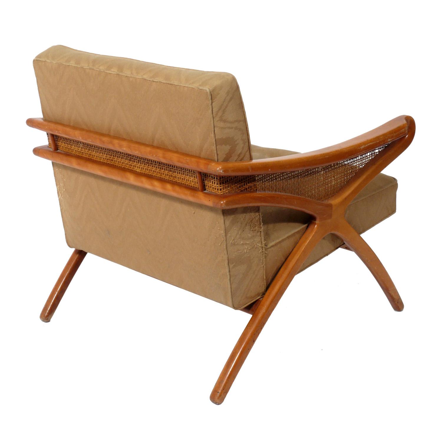 caned lounge chair