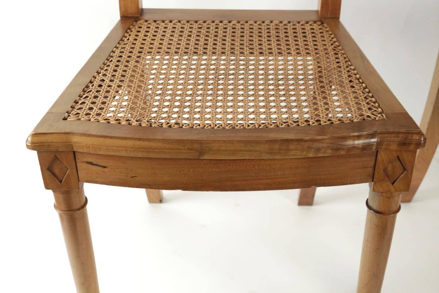 French Pair of Caned Seat Chairs