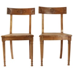 Antique Pair of Caned Seat Chairs