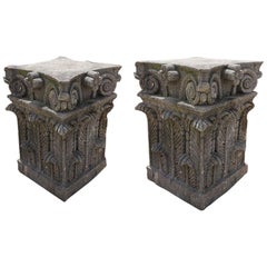 Pair of Cantera Stone Bases