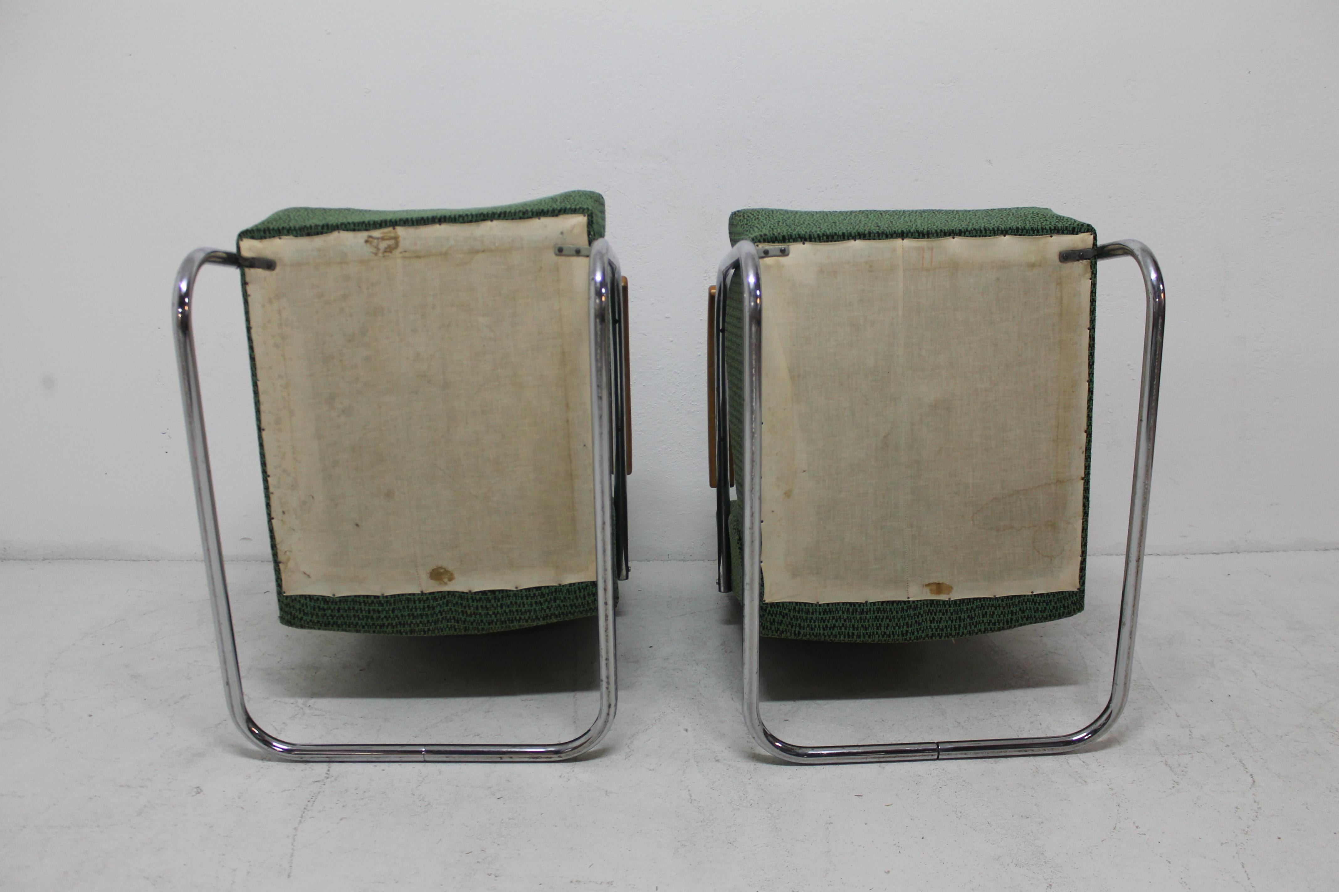 Pair of Cantilever Armchairs by Anton Lorenz, Kovona Company, 1950s 4