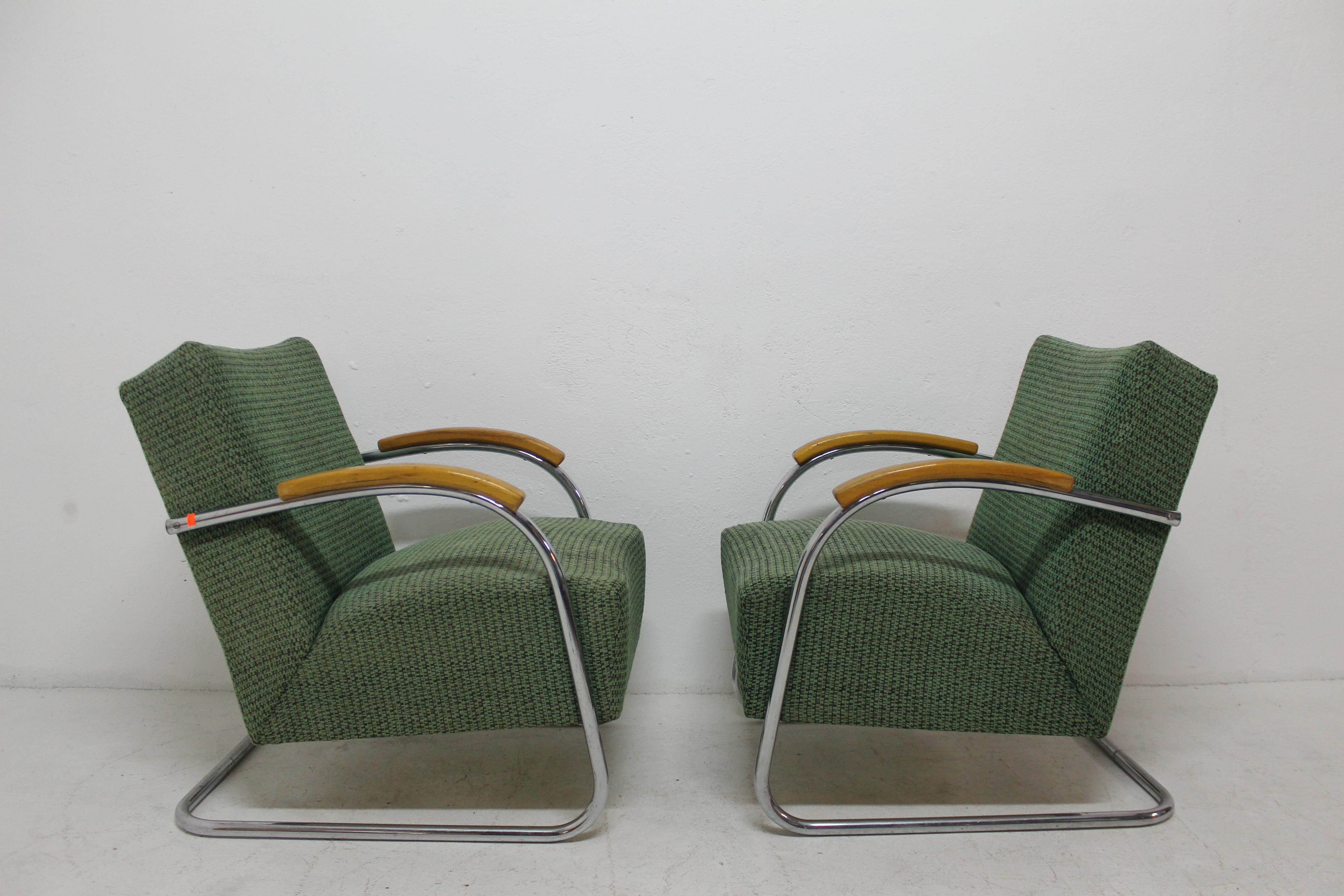 Pair of Cantilever Armchairs by Anton Lorenz, Kovona Company, 1950s 1