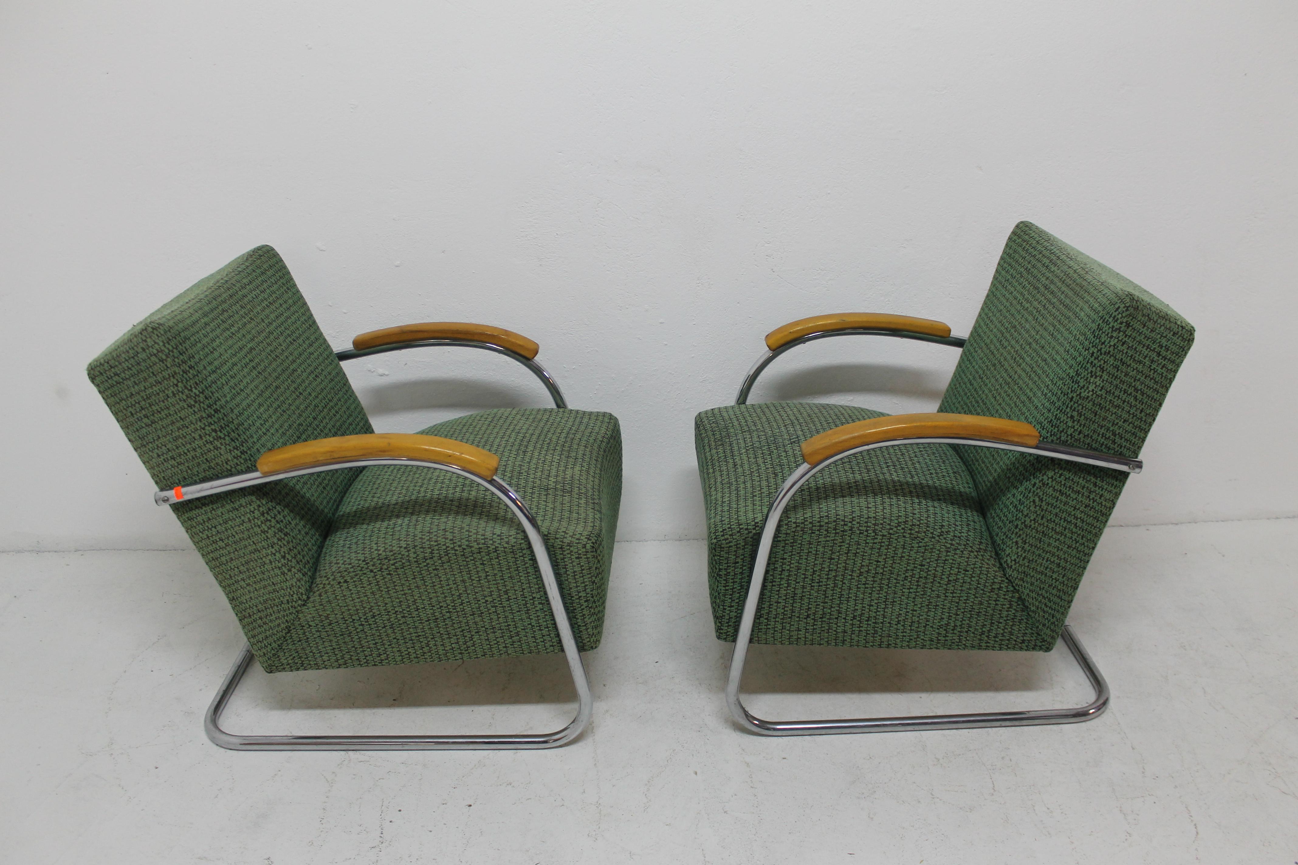 Pair of Cantilever Armchairs by Anton Lorenz, Kovona Company, 1950s 2