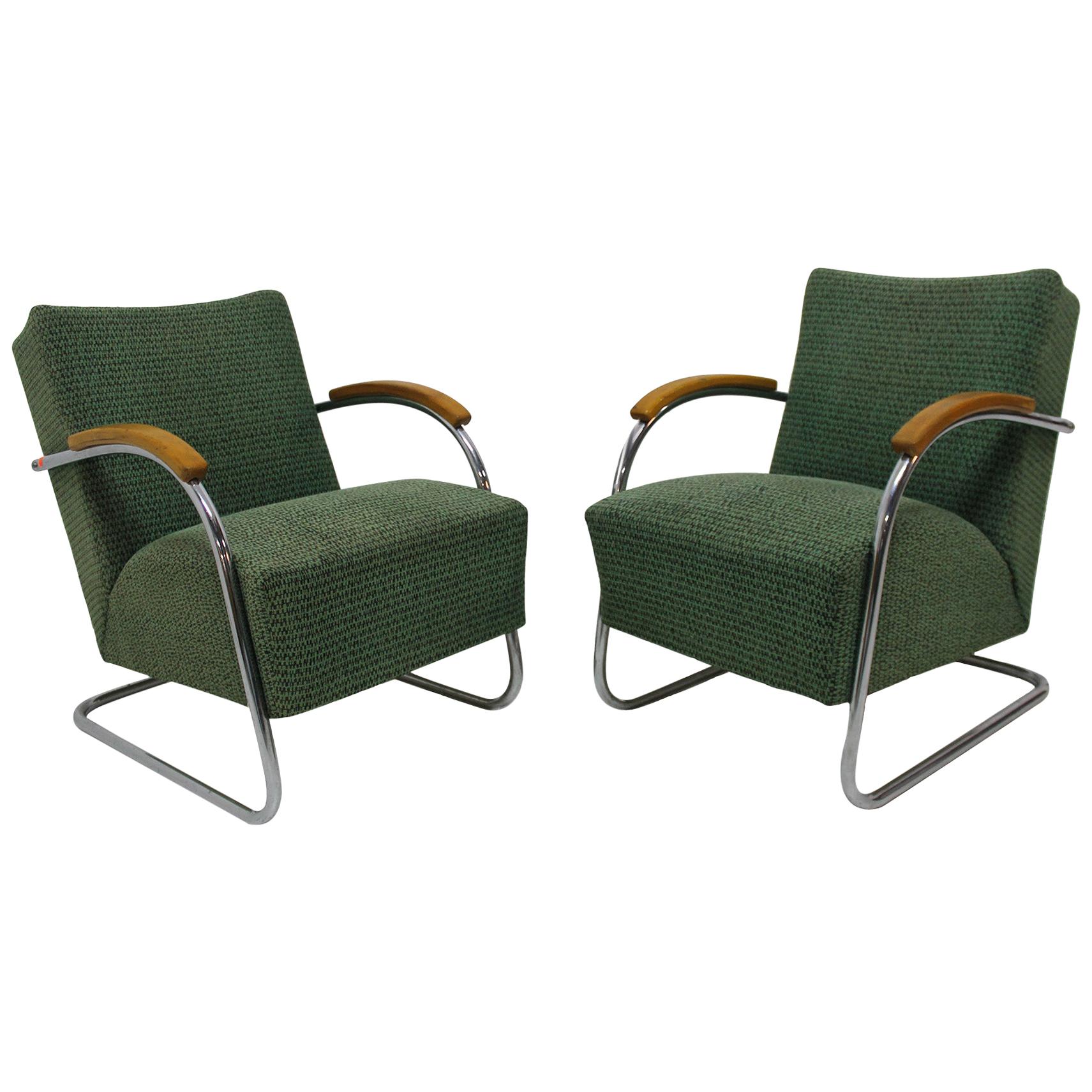 Pair of Cantilever Armchairs by Anton Lorenz, Kovona Company, 1950s