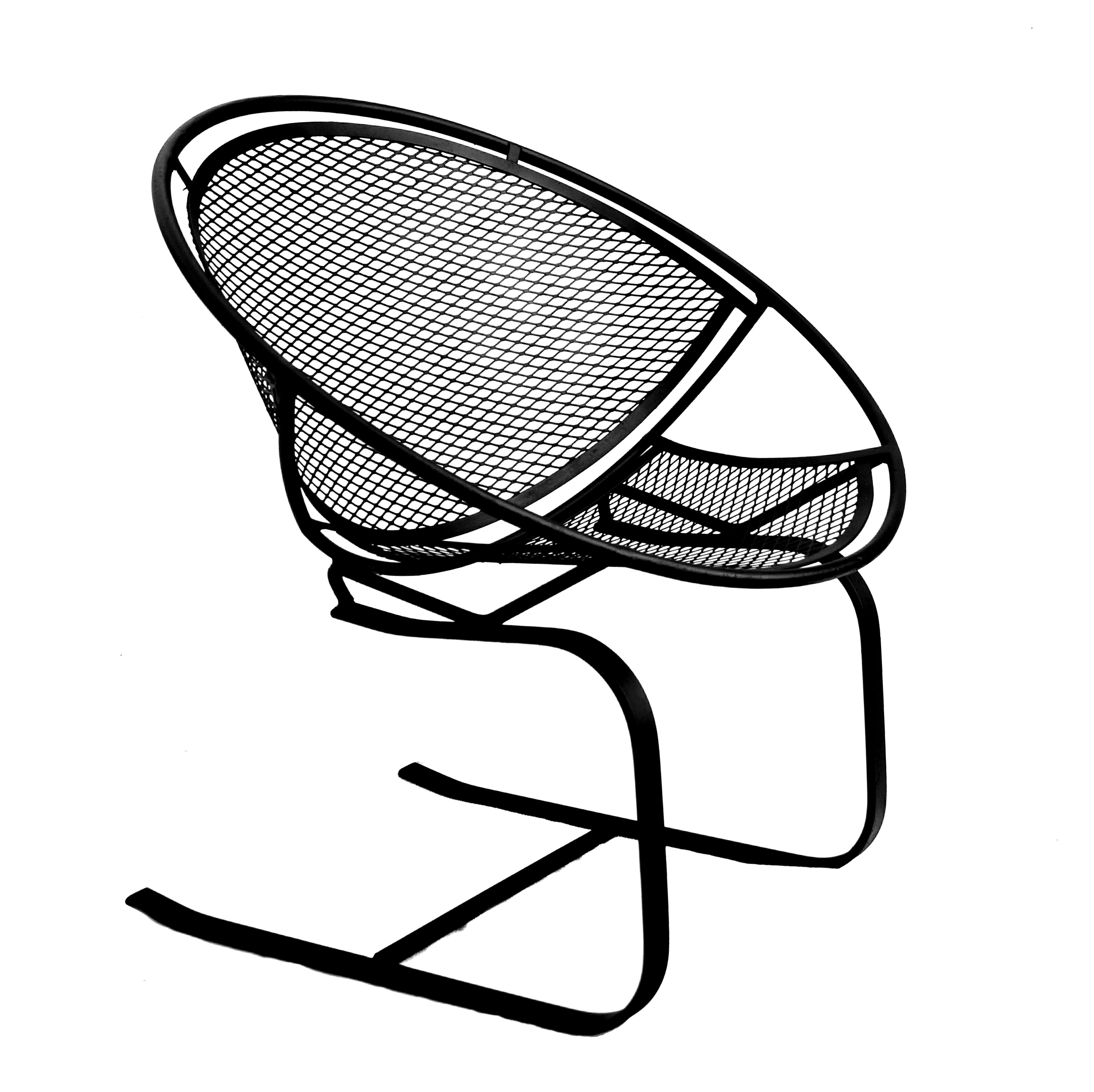 Pair of Cantilever Bouncer Radar Lounge Chairs Tempestini Salterini Outdoor In Good Condition In Wayne, NJ