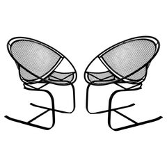 Pair of Cantilever Bouncer Radar Lounge Chairs Tempestini Salterini Outdoor 