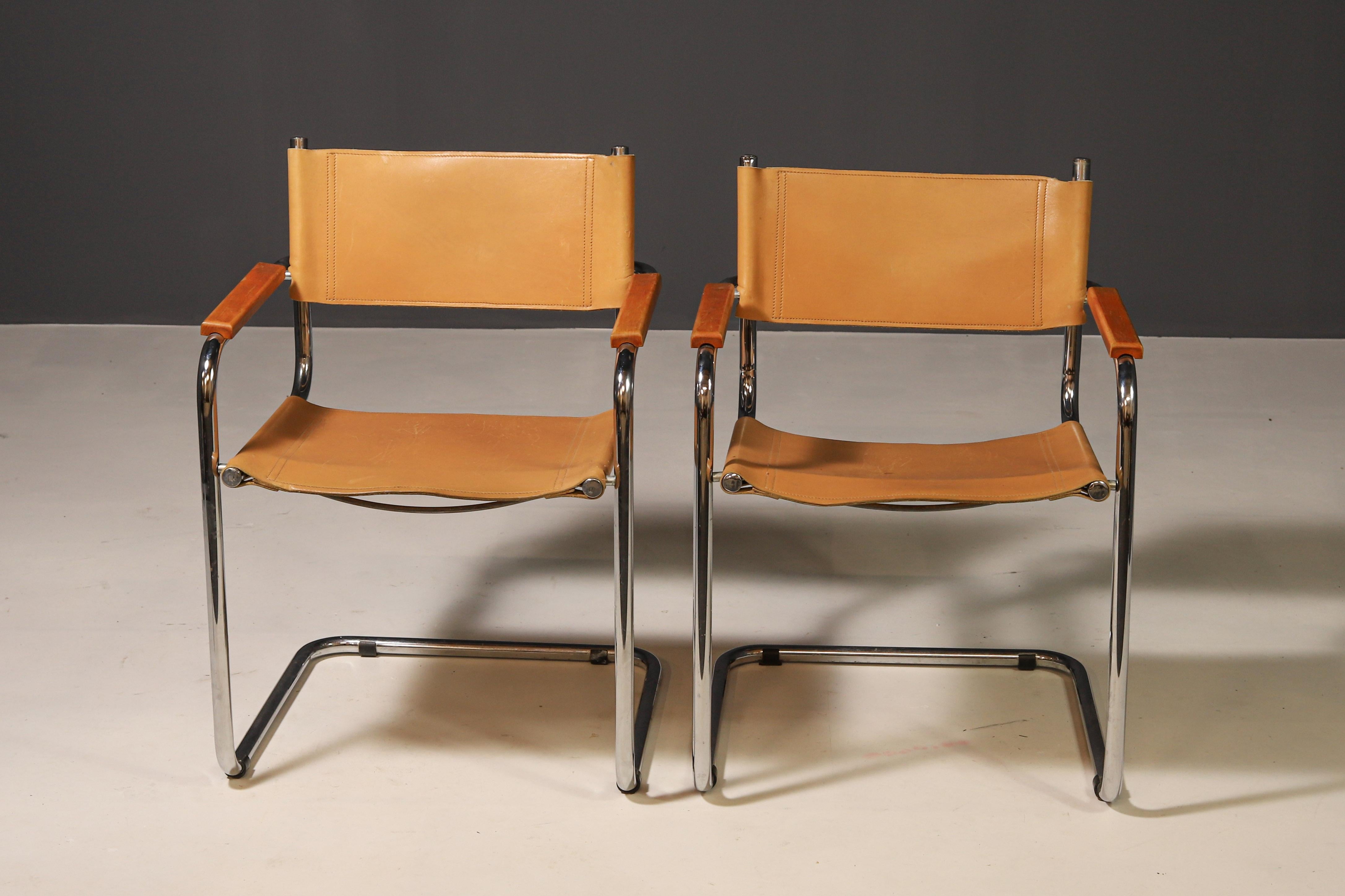 Pair of Cantilever Tubular Steel Armchairs by Marcel Breuer, 1970´s For Sale 8