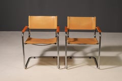Pair of Cantilever Tubular Steel Armchairs by Marcel Breuer, 1970´s