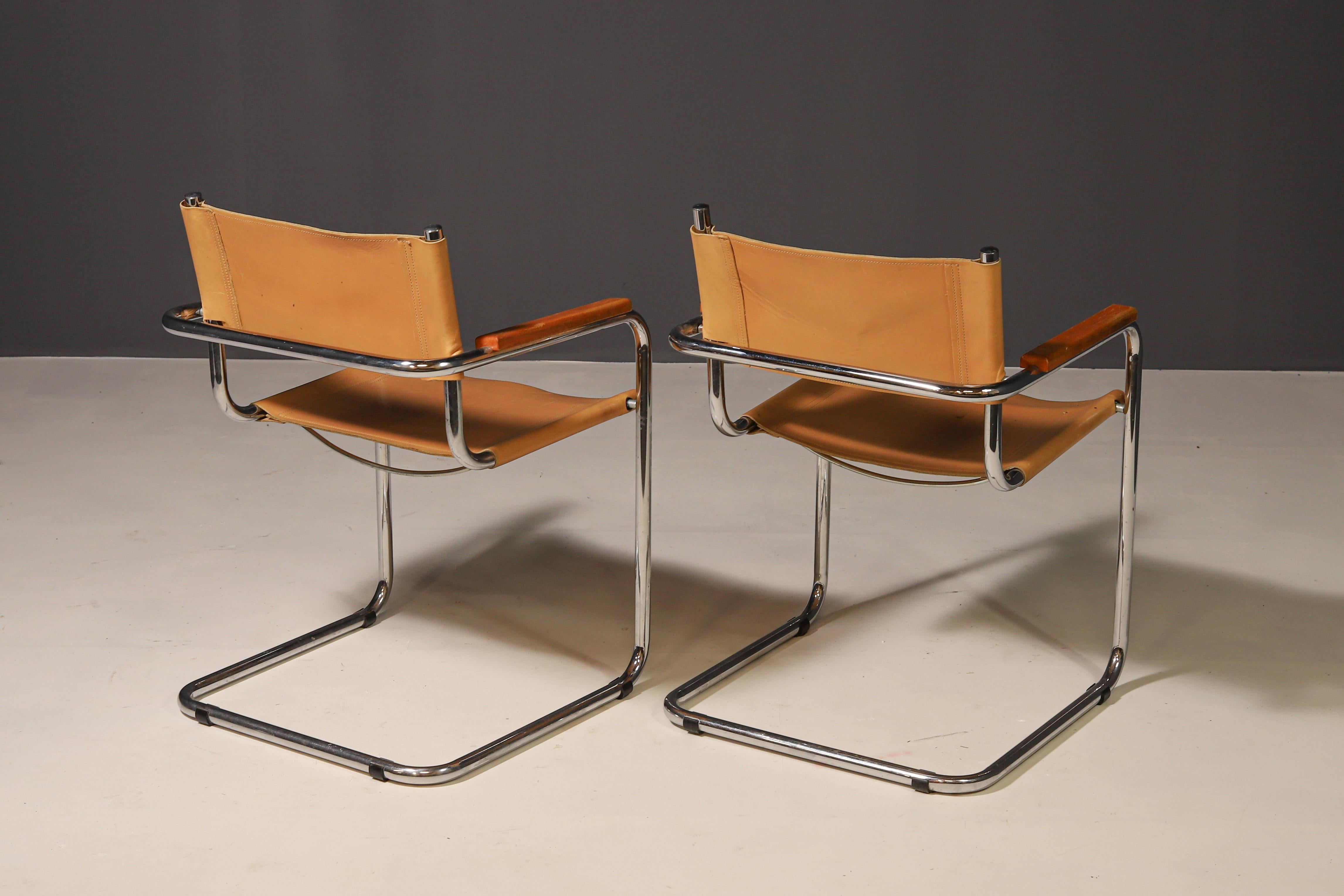 Pair of Cantilever Tubular Steel Armchairs by Marcel Breuer, 1970´s For Sale 13