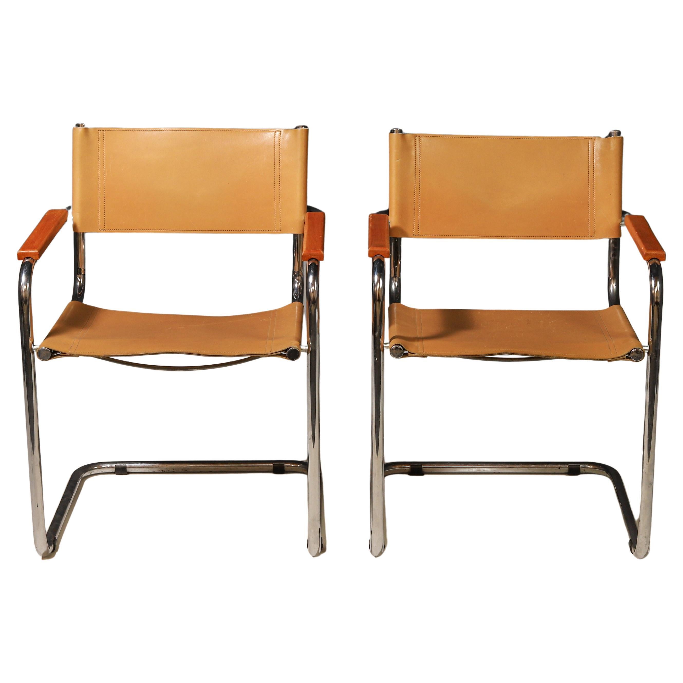 Pair of Cantilever Tubular Steel Armchairs by Marcel Breuer, 1970´s