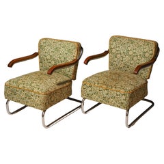 Pair of Cantilever Tubular Steel Armchairs for Kovona, Czechoslovakia, 1950’s