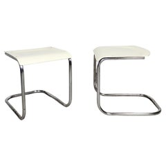Pair of cantilever tubular steel Bauhaus stools by Mart Stam