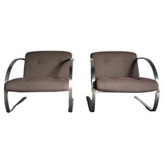 Pair of Cantilevered Arc Chair by Charles Gibilterra for Brueton