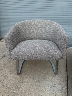 Pair of Barrel Lounge Chairs by Pace Furniture, Chrome Bases, 1968