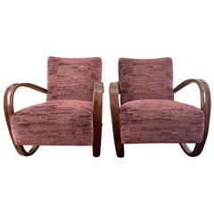 Pair of Cantilevered H269 Armchairs by Jindrich Halabala