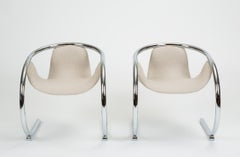 Pair of Cantilevered Lounge Chairs by Byron Botker for Landes