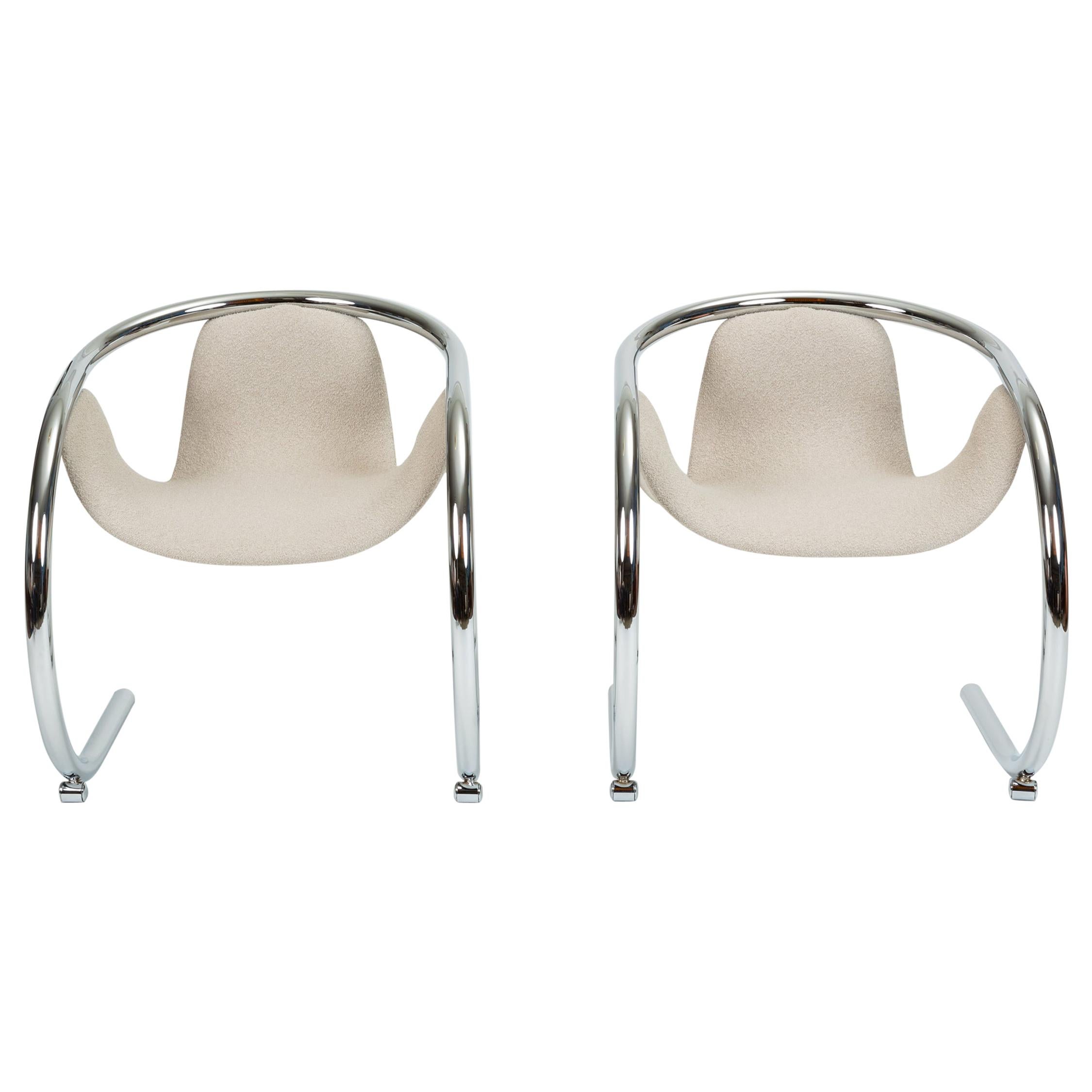 Pair of Cantilevered Lounge Chairs by Byron Botker for Landes