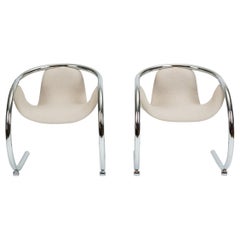 Pair of Cantilevered Lounge Chairs by Byron Botker for Landes