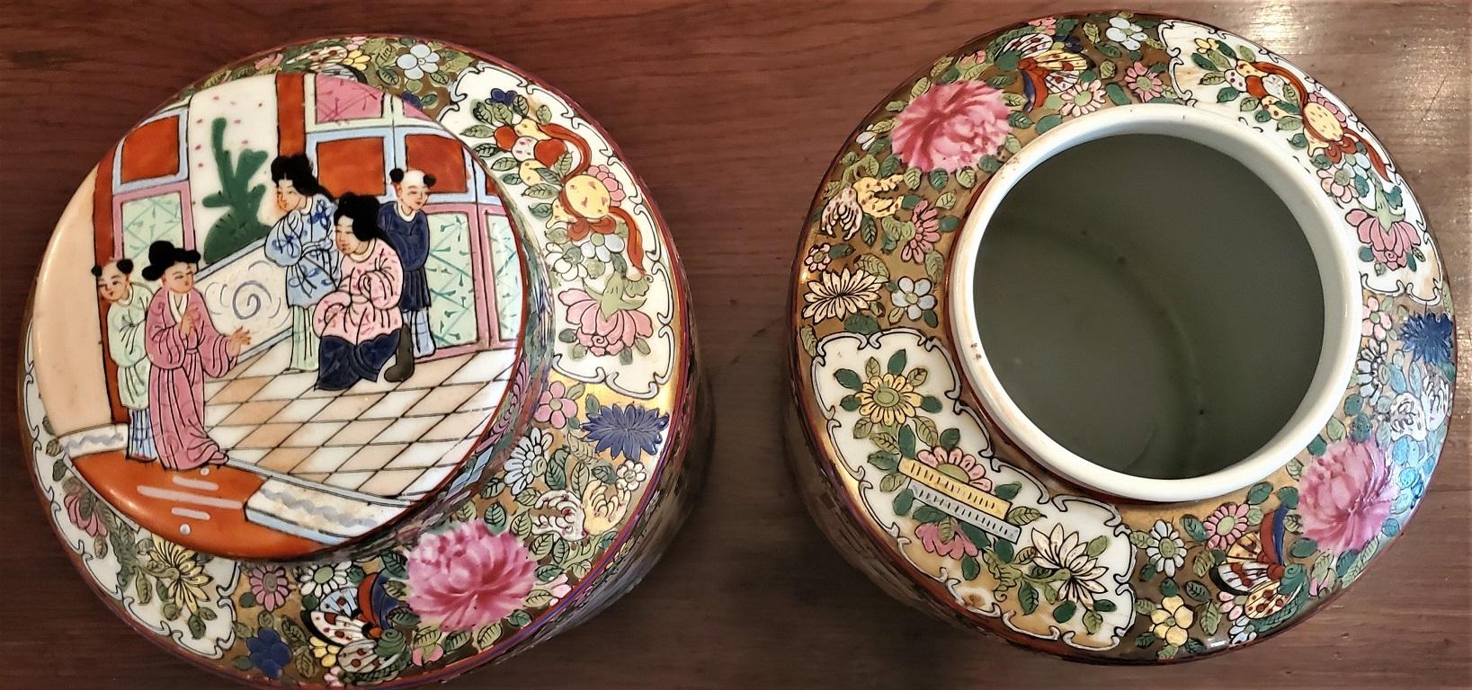 Pair of Cantonese Famille Rose Large Lidded Ginger Jars 2
