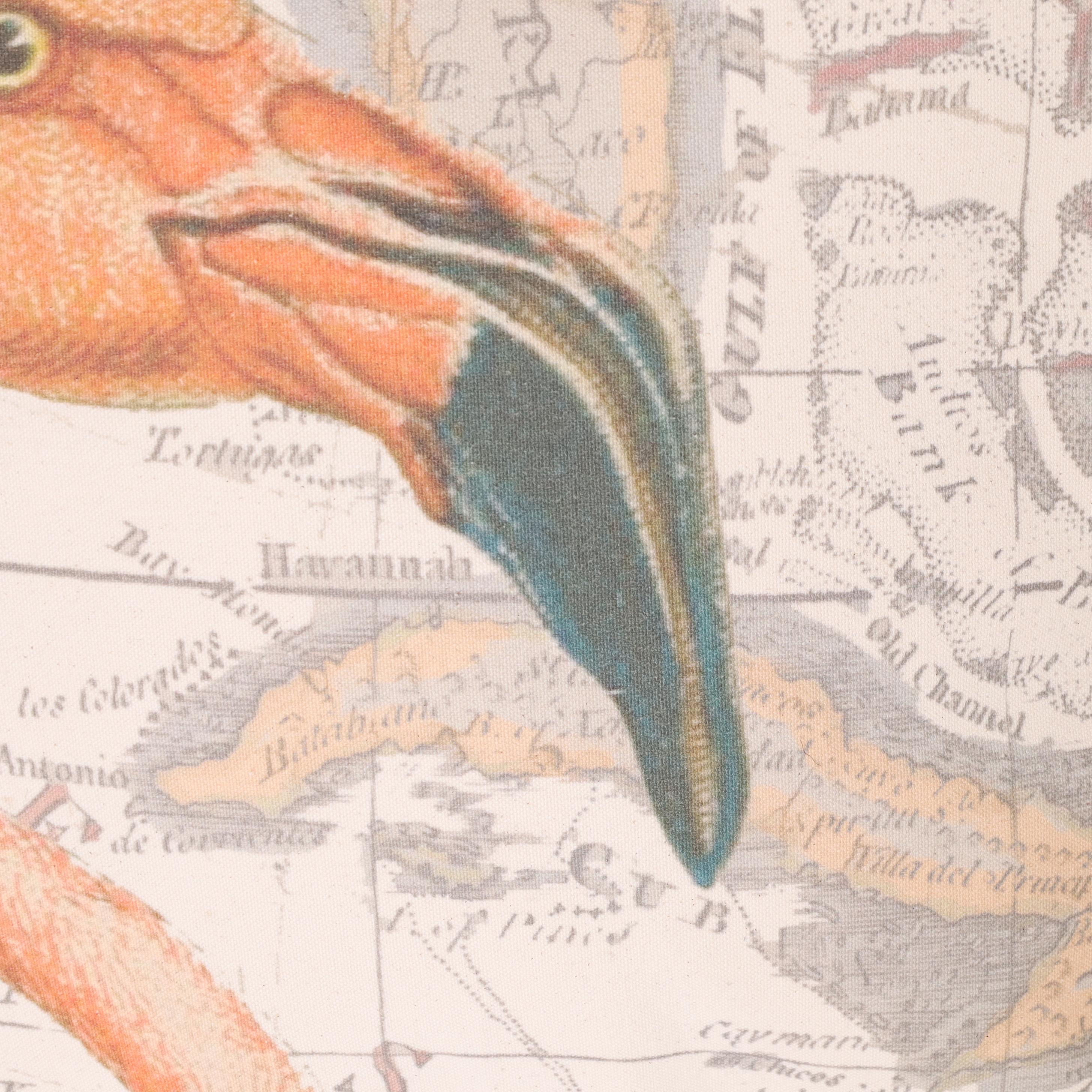 Colonial britannique Paire de coussins en toile Flamingo, prix individuel en vente