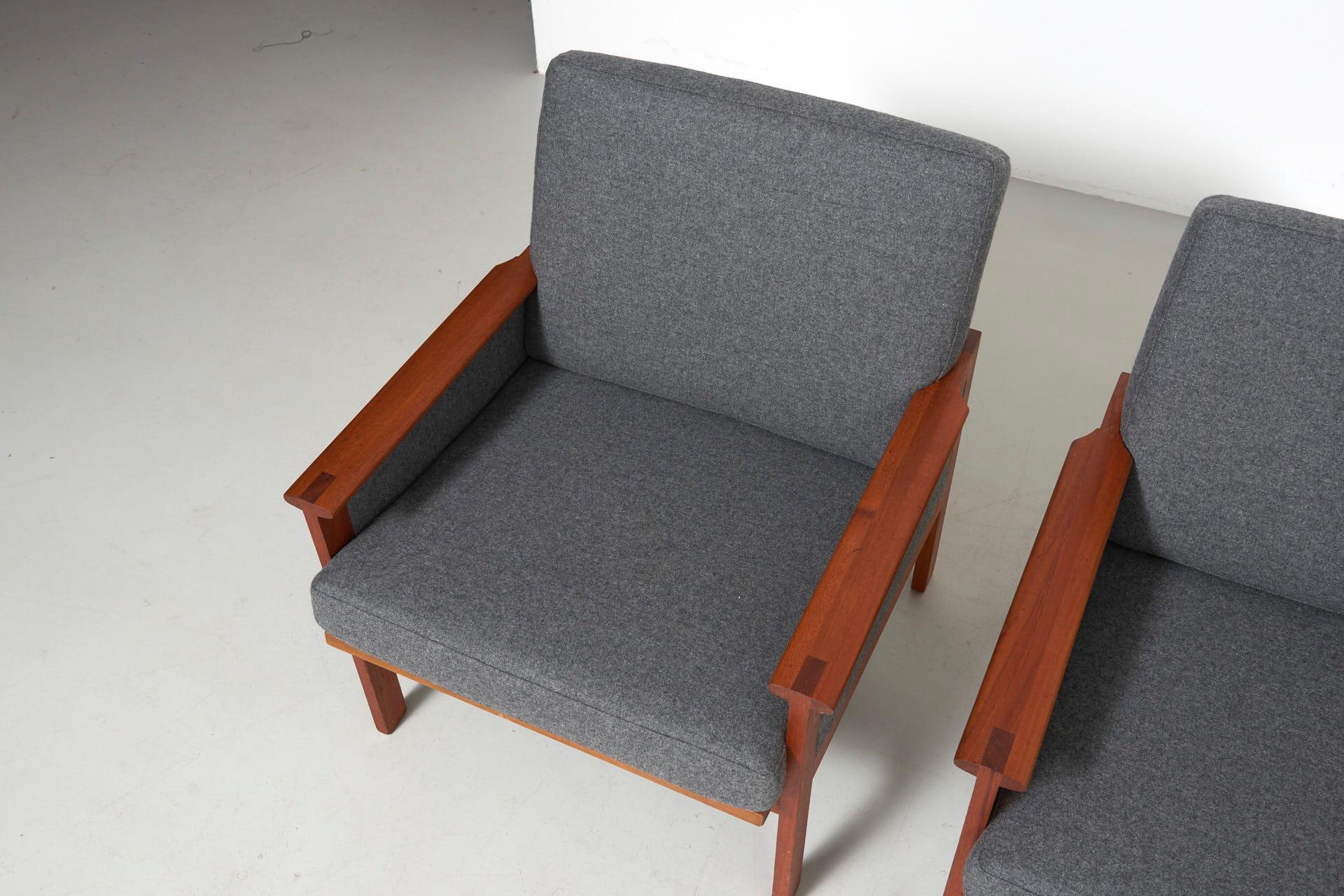 Teak Pair of Capella Lounge Chairs by Illum Wikkelsø, 1959