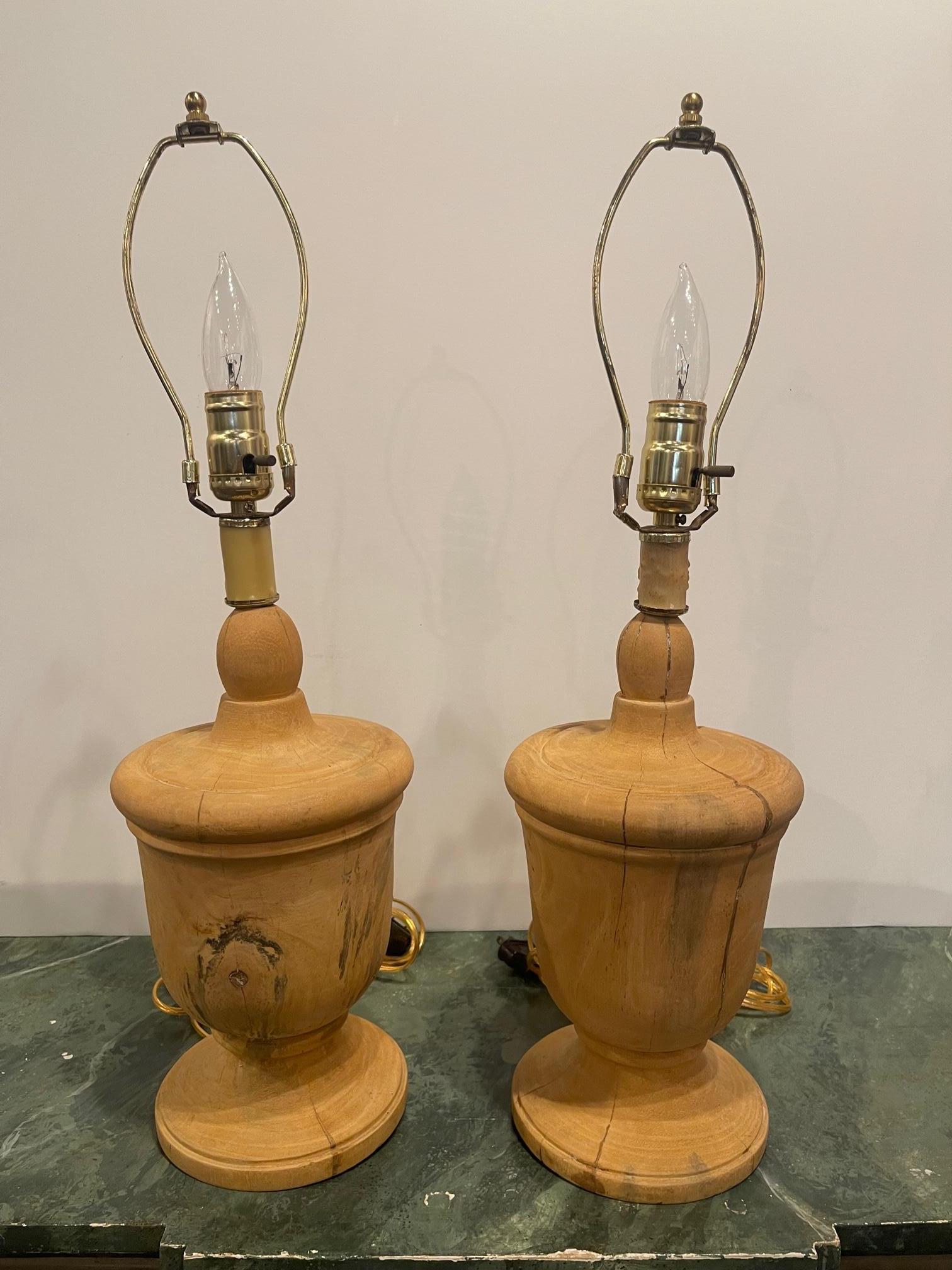 19th century pair of capitol fragments adapted as lamps.