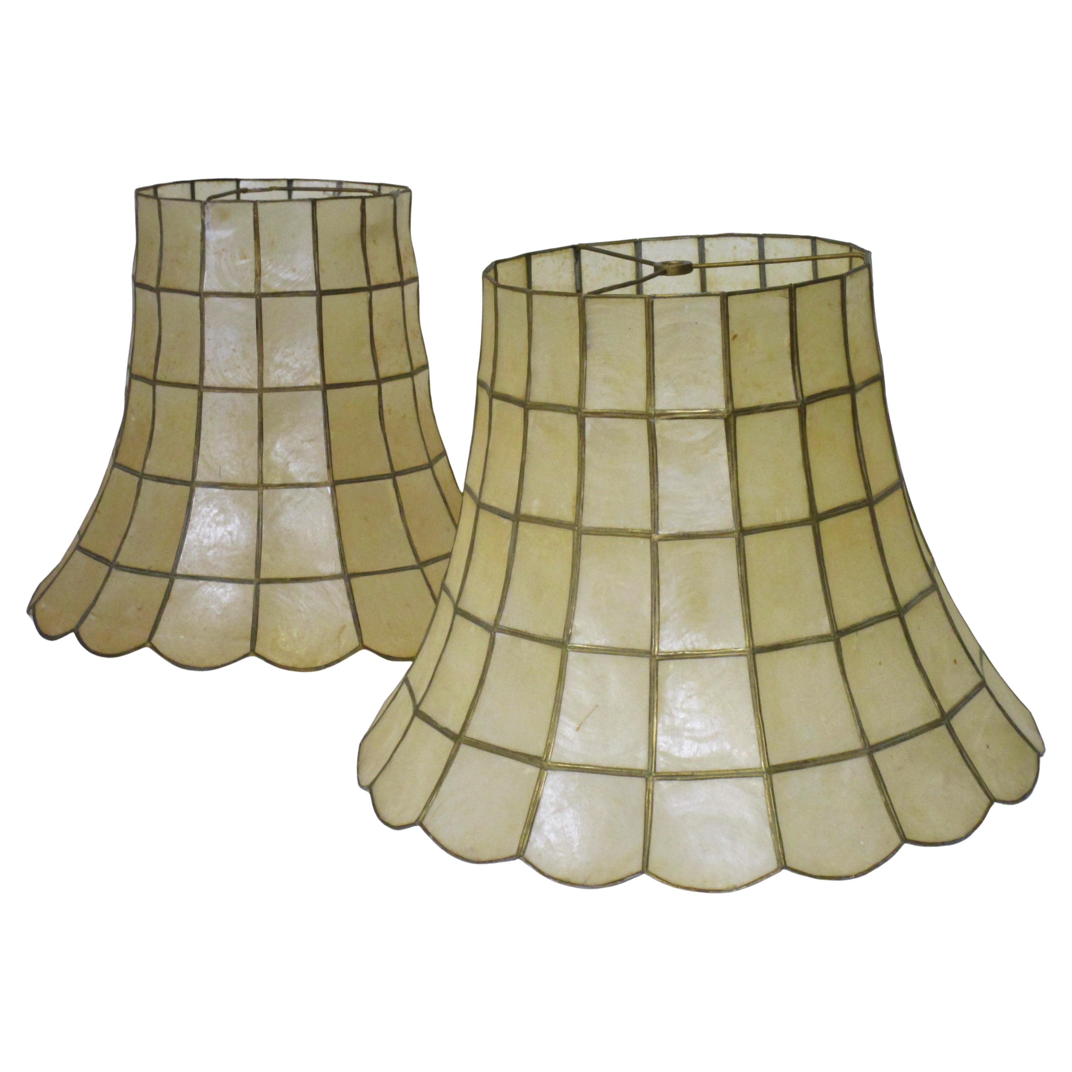Pair of Capiz Shell Lampshades, Circa 1960's