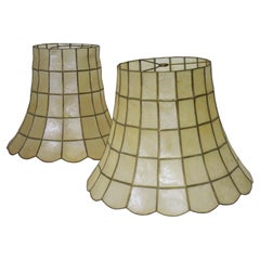 Pair of Capiz Shell Lampshades, Circa 1960's