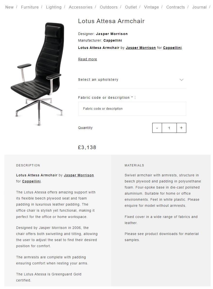 Royal House Antiques

Royal House Antiques is delighted to offer for sale this stunning pair of Cappellini Lotus office swivel lounge armchairs desinged by Jasper Morrison RRP £6200

Please note the delivery fee listed is just a guide, it covers